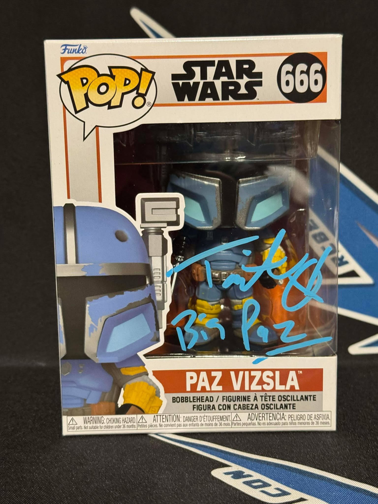 Paz Vizsla - The Mandalorian Funko Pop #666 - SIGNED by Tait