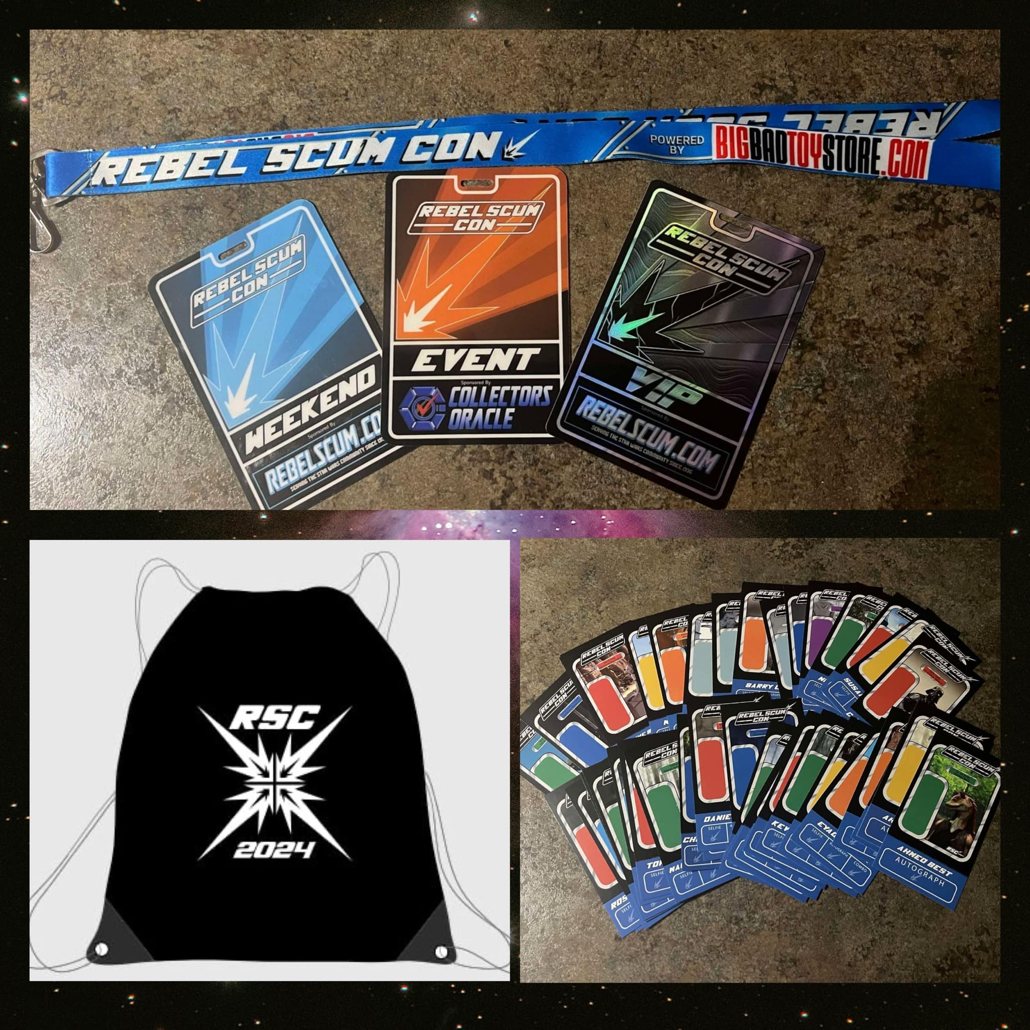 2024 Bundle - Tote Bag, All 3 2024 Guest Badges, Lanyard, 2024 Guest T Rebel Scum Con 2024 Bundle - Tote Bag, All 3 2024 Guest Badges, Lanyard, 2024 Guest T Rebel Scum Con